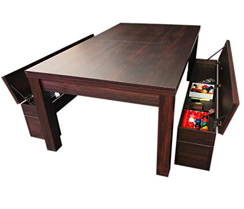 grafica ma.ro srl Mesa de Billar Juegos de Billar 7 ft Carambola y Plan de Cobertura y Bancos Rich Azul