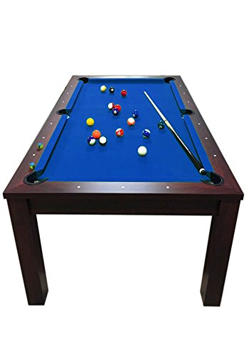 grafica ma.ro srl Mesa de Billar Juegos de Billar 7 ft Carambola y Plan de Cobertura y Bancos Rich Azul