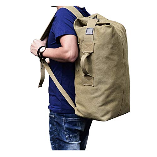 Gran capacidad de viaje escalada bolsa táctica militar mochila mujeres ejército bolsas lona cubo hombro bolsa deportes bolsa, Bronceado, Medium