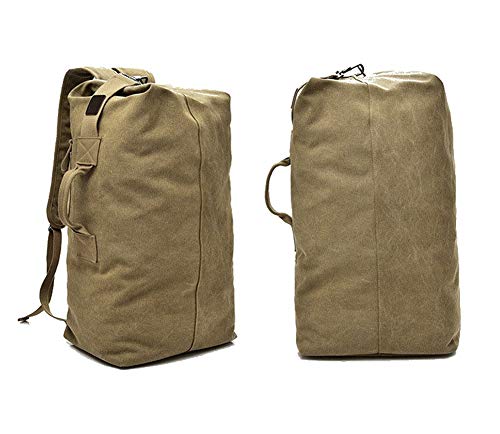 Gran capacidad de viaje escalada bolsa táctica militar mochila mujeres ejército bolsas lona cubo hombro bolsa deportes bolsa, Bronceado, Medium