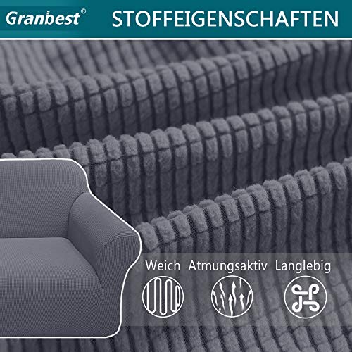 Granbest - Funda de sofá de Alta Elasticidad, diseño Moderno, Jacquard, para el salón, para Perros y Mascotas (3 plazas, Gris)