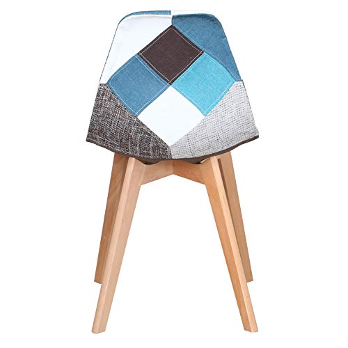 GrandCA HOME Nordica Silla de Comedor Pack 4 Sillas Comedor Madera Moderna para Oficina Cocina-Gris (Azul)