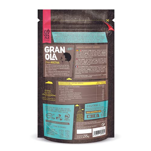 Granola Bio con Chocolate de Perú (65%) - 275 Gramos - Horneada con Aceite de Oliva Virgen Extra - Productos Naturales - Proceso 100% Artesano - Contiene Copos de Avena Integrales - La Newyorkina