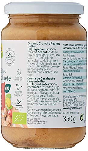 GRANOVITA Crema Cacahuete Crujiente Bio 400 g