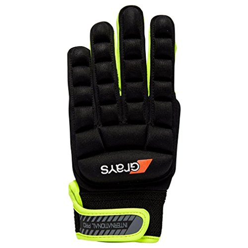 GRAYS International Pro Guante de Hockey, Unisex Adulto, Negro/Amarillo flúor, S