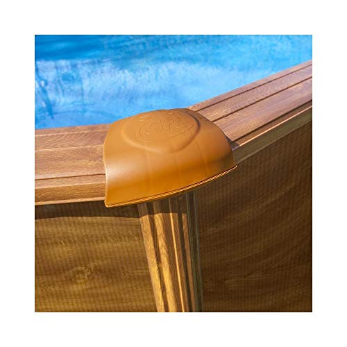 Gre KITPROV7388WO Amazonia - Piscina Elevada Ovalada, Aspecto Madera, 730 x 375 x 132 cm