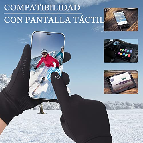 Grebarley Guantes de Invierno cálidos , Guantes Deportivos con Pantalla táctil a Prueba de Viento para Hombres y Mujeres, Guantes de Montar Ligeros, montañismo, Carrera, Ciclismo