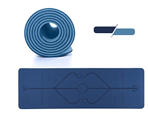 GreenBee Esterilla Yoga Antideslizante - Esterilla Deporte en Casa - Alfombra Yoga Mat Plegable - Colchoneta Gimnasia Pilates Fitness - Azul