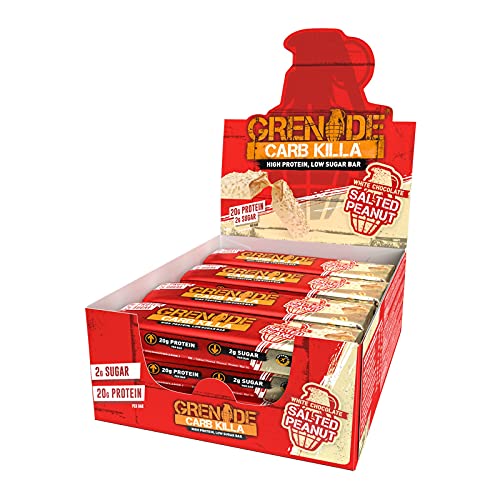 Grenade Carb Killa High Protein and Low Carb Barra Sabor White Chocolate Salted Peanut - 12 Unidades