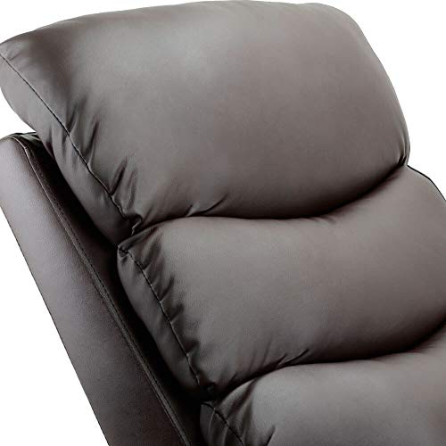 gridinlux | Sillón Relax Masaje Extra Acolchado Levanta Personas Marrón | Reclinable | Elevación Automática con Mando | 5 Modos | Función Calor Lumbar | 8 Motores | 4 Zonas de Masaje | Polipiel