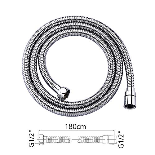 GRIFEMA G851-18 Manguera Ducha, 1.8 m, Flexo de Acero, Plata, 1.8M