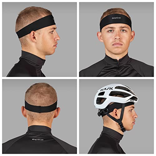 GripGrab Lightweight Summer Under-Helmet Cycling Sweatband - Moisture Wicking Sports Headband - White, Negro