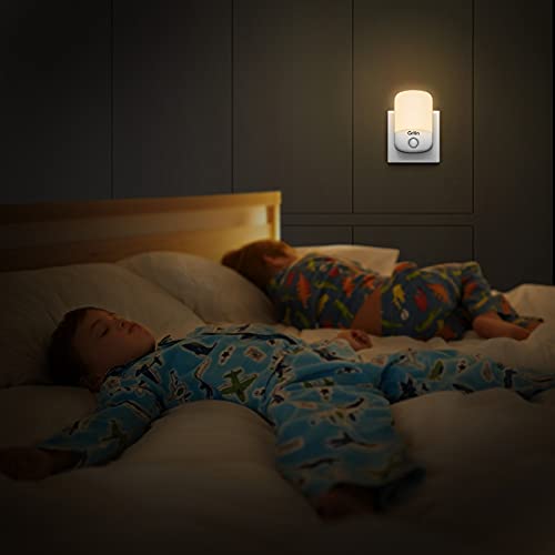 Gritin Luz Nocturna Infantil, [2-Pack] Luz Calida LED Noche con Luz Sensor, Luz Lámpara Quitamiedos Infantil con Enchufe, Ahorro de Energía Luz para Habitación Bebé, Pasillos, Dormitorio, Sala etc.