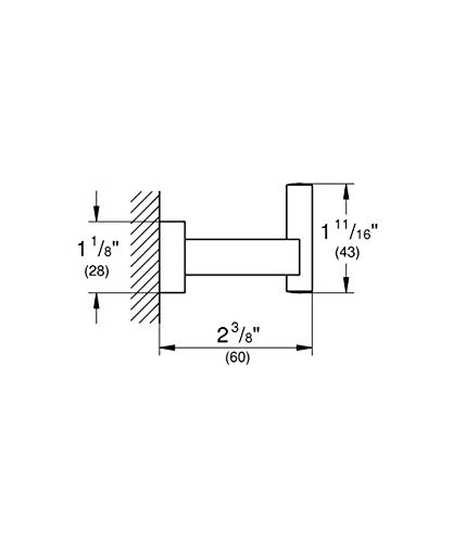 Grohe Essentials Cube - Colgador de albornoz, fijación empotrada (Ref. 40511001)