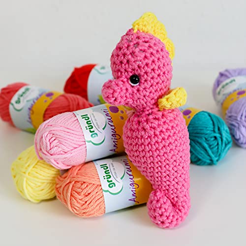 Gründl Amigurumi Kit de Ganchillos, Algodón, Multicolor, 19.50x18x2.6 cm, 1 pack de 10 unidades