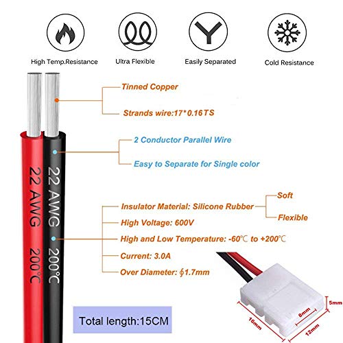 GTIWUNG 20 Pcs 8 mm Kit de Conector de Barra de Luz LED, 2 pin Conectores Tiras Led, 12xCable de Conexión + 4xConectores 2-pin + 4xConectores en forma de L para 3528 Monocolor y Tira 8mm ancho