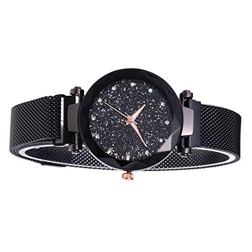 Guangcailun Estrella de Cuarzo del dial Reloj clásico Casual Mujeres de Cuarzo analógico Reloj de Pulsera de Metal con Correa de Acero Inoxidable