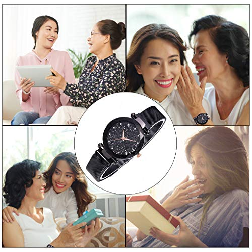 Guangcailun Estrella de Cuarzo del dial Reloj clásico Casual Mujeres de Cuarzo analógico Reloj de Pulsera de Metal con Correa de Acero Inoxidable