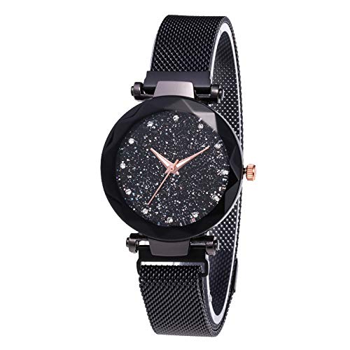 Guangcailun Estrella de Cuarzo del dial Reloj clásico Casual Mujeres de Cuarzo analógico Reloj de Pulsera de Metal con Correa de Acero Inoxidable