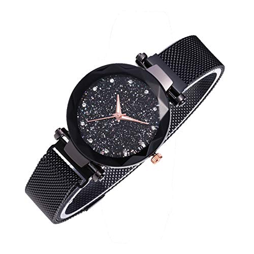 Guangcailun Estrella de Cuarzo del dial Reloj clásico Casual Mujeres de Cuarzo analógico Reloj de Pulsera de Metal con Correa de Acero Inoxidable