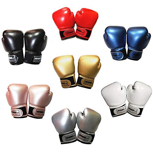 Guantes de boxeo para niños, Muay Thai, guantes de boxeo rellenos con esponja comprimida para luchar contra el boxeo para niños de 5 a 12 años, color rosa