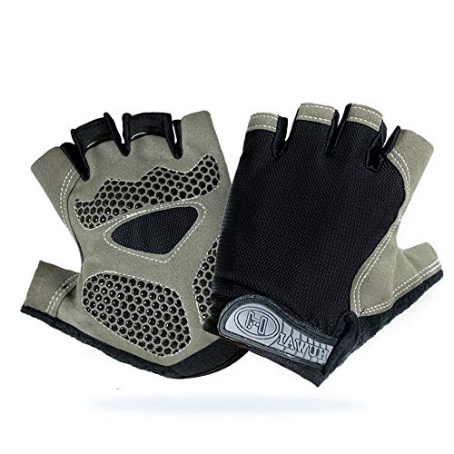 Guantes de Ciclismo MTB Guantes de Bici de Carretera de Medio Dedo, Guantes Deportivos para Gimnasio Moto Entrenamiento, Antideslizantes Guantes Transpirables Verano para Hombre y Mujer, Negro-XL