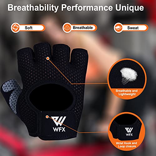 Guantes de fitness transpirables para hombre y mujer, para levantamiento de pesas, para culturismo, gimnasio, ejercicio, crossfit, entrenamiento de fuerza (negro, S)