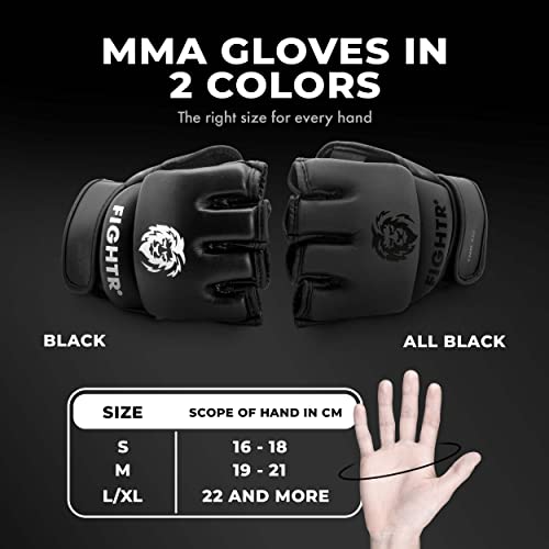 Guantes de MMA FIGHTR® - para una Estabilidad Ideal y Potencia de golpeo | Guantes de Grappling para MMA, Saco de Arena, Sparring y Entrenamiento | Incluye Bolsa de Transporte