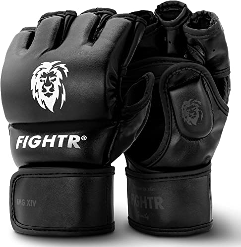 Guantes de MMA FIGHTR® - para una Estabilidad Ideal y Potencia de golpeo | Guantes de Grappling para MMA, Saco de Arena, Sparring y Entrenamiento | Incluye Bolsa de Transporte