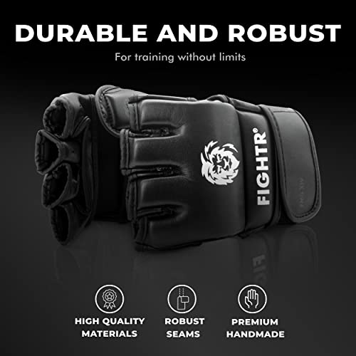 Guantes de MMA FIGHTR® - para una Estabilidad Ideal y Potencia de golpeo | Guantes de Grappling para MMA, Saco de Arena, Sparring y Entrenamiento | Incluye Bolsa de Transporte