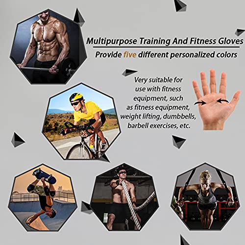 Guantes Gimnasio para Hombre y Mujer, Gym Guantes Transpirable con Protección Completa de Muñeca y Palma, de Pesas, Musculación, Fitness, Ciclismo