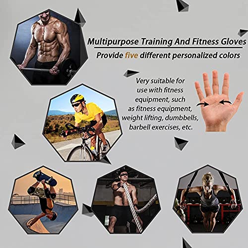 Guantes Gimnasio para Hombre y Mujer, Gym Guantes Transpirable con Protección Completa de Muñeca y Palma, de Pesas, Musculación, Fitness, Ciclismo (Negro, Large)