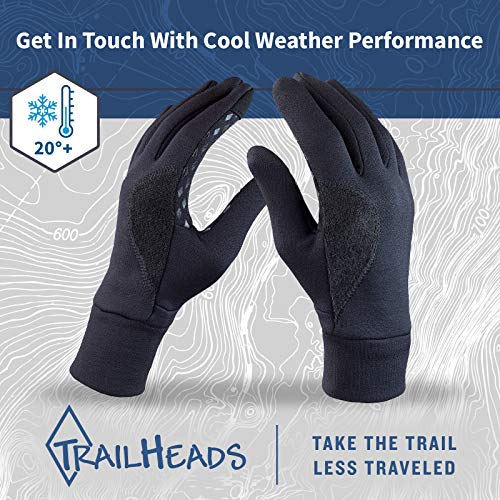 Guantes TrailHeads de tela Power Stretch para correr, compatibles con pantallas táctiles, hombre, Medium