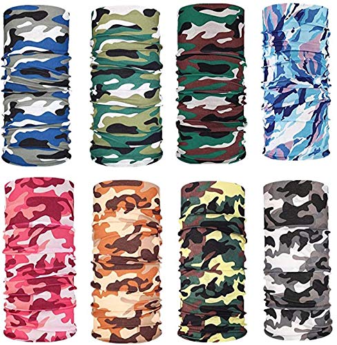 GUIFIER 12 PCS Bandanas Multifuncionales Elásticas,Bragas de Cabeza Magic Bufanda Diadema Cintas Deportivas para el Pelo,Pañuelo Tubo Bufanda Bandana Mágica Máscara para Yoga, Senderismo, Montar