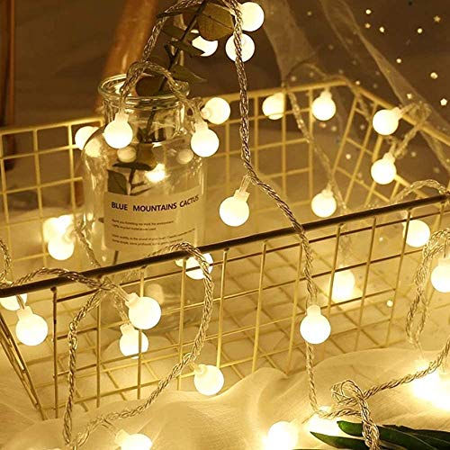 Guirnalda Luces 15 m 100 Led, Cadena de Luces Blanco Cálido 8 modos, IP44 Impermeable, Decoracion para Navidad, Festivales, Bodas, Cobertizos, Patios, Jardines, Pérgolas, Bajo Voltaje 31v