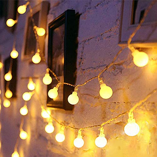 Guirnalda Luces 15 m 100 Led, Cadena de Luces Blanco Cálido 8 modos, IP44 Impermeable, Decoracion para Navidad, Festivales, Bodas, Cobertizos, Patios, Jardines, Pérgolas, Bajo Voltaje 31v