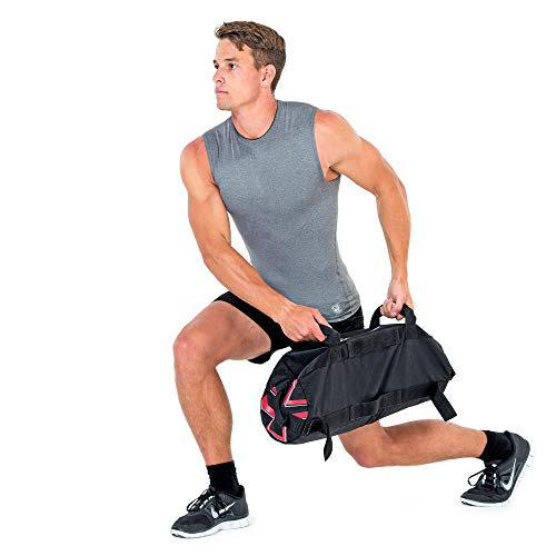 GYMBOX® Bolsa de Arena/Saco Búlgaro/Sandbag/Bolso de Peso/Fitness Bag/Power Bag | Entrenamiento Muscular/Funcional/de Pesas | Puede Estar llenado con Arena | Negro, 25 kg | vacío