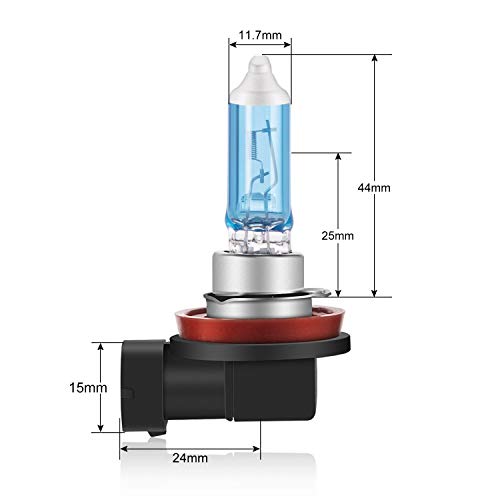 H11 Bombilla Para Faros Delanteros 12V 100W, Super Blanco Lámpara Halógena5000K (H11)