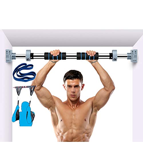 HAHABarras de dominadas Barra Horizontal/Músculo Abdominal Banda/elástico Combinación Cuerda, Portátil No-Punch Pull-up 72-175cm Varilla Ajustable (Size : 130-175cm)