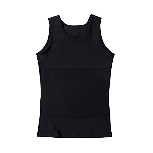 HANERDUN Camisa de Compresión sin Mangas de Los Hombres Body Shaper Chaleco Reductor Adelgazantes Tops de Tanques de Fitness