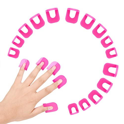 Hanyousheng 26PCS / Set Plantilla de Esmalte de Uñas Protectores de Uñas de Plástico Reutilizable Cubierta Protección UñAs Escudo A Prueba De Derrames Herramientas Protectoras De Manicura