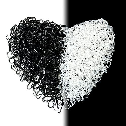 Hanyousheng Gomas de Pelo Elásticos Cintas Bandas de Trenzado, Banda Elástica para El Cabello, Mini Gomas de Pelo Coletero Elástico Banda, 1000 piezas Banda Elástica para El Cabello