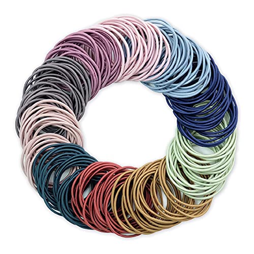 Hanyousheng Gomas de Pelo, Multicolor Elástico Pelo Gomas, 200 Piezas 2 mm Gomas Pelo sin Metal Suave Elástico, Banda para el Cabello Adecuada para Cabello Grueso y Rizado de Mujeres y Niñas