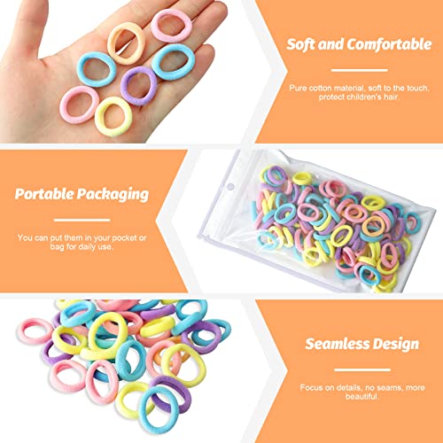 Hanyousheng Gomas del Pelo, Gomas Pelo Niña Pequeñas, 120 Pcs Mini Bandas de Pelo, Gomas Elásticas de Algodón, 5 Colores, Gomas para Bebes Pelo para Peinado Mujeres y Chicas