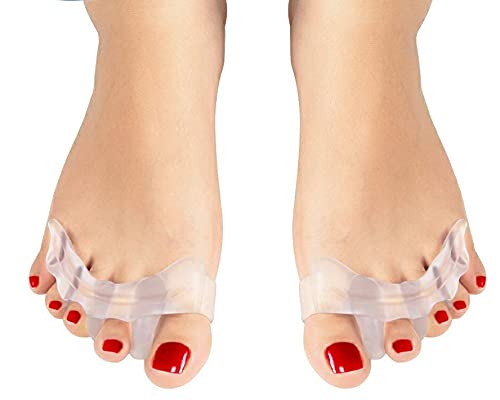 Haofy Gel Separadores de Dedos del Pie, Separador Dedos Pie Silicona para Hallux Valgus Dedos de Martillo, Correctores de dedos del pie para Alivio del Dolor de Pie, Ajuste Ballet Yoga Atletas - 1 Par