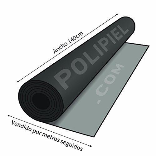 HAPPERS 0,50 Metros de Polipiel Especial Exterior para tapizar, Manualidades, Cojines o forrar Objetos. Venta de Polipiel por Metros. Diseño Náutica Color Negro Ancho 140cm