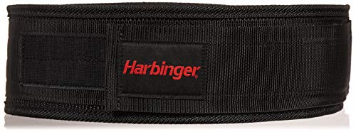 Harbinger 4 Inch Nylon Belt, Hombre, Negro-Negro/Negro, Medium