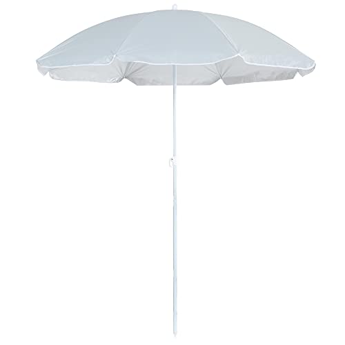 Harbour Housewares Parasol de Playa Metal - Marco de Acero portátil Sombra Sombra Sombra UPF50 + Protección - 1.74 x 1.93m - Gris