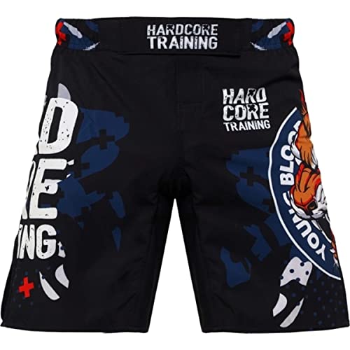 Hardcore Training Fight Shorts Tiger Fury Men's Wrestling Hombre Pantalones Cortos MMA BJJ Boxeo Grappling Fitness No Gi (L)