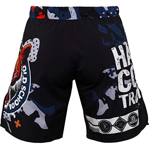 Hardcore Training Fight Shorts Tiger Fury Men's Wrestling Hombre Pantalones Cortos MMA BJJ Boxeo Grappling Fitness No Gi (L)